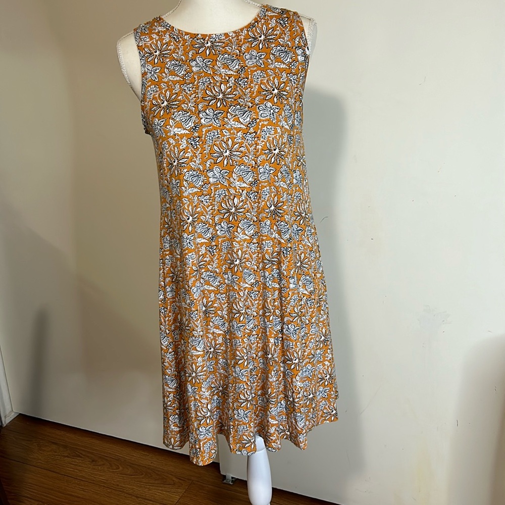 Loft Orange Print Dress